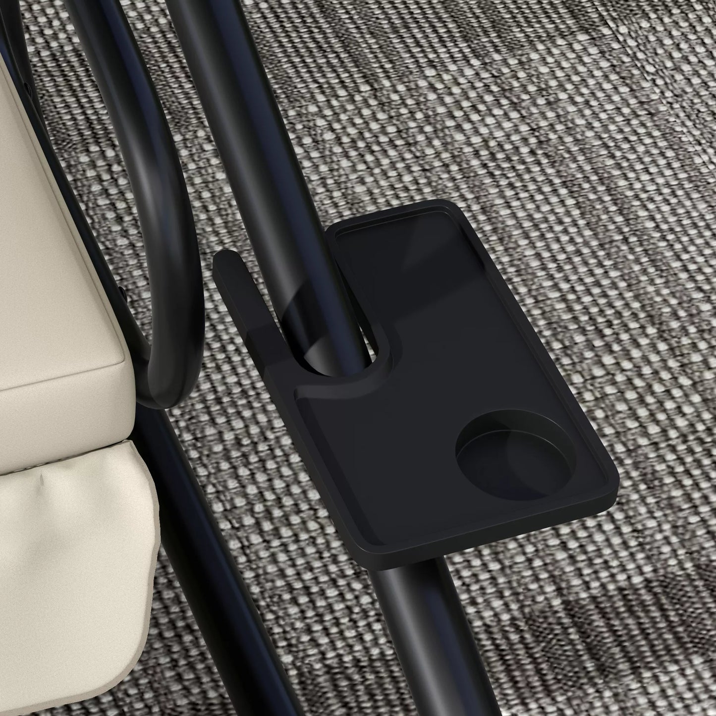 2-in-1 Hollywood šūvis su atlošimo funkcija, reguliuojamas stogas, iki 340 kg, plienas, 200x120x164 cm, kreminė balta