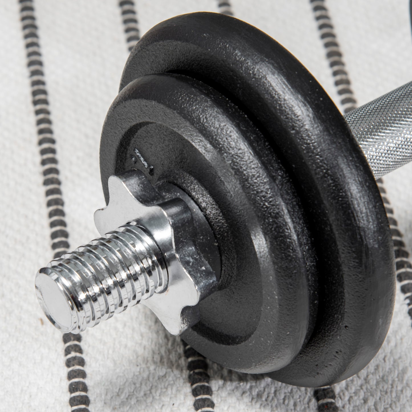 Hantelis, štanga, 2 viename, 20 kg, 8 hantelio diskai, nerūdijantis, geležies, juodas, 95 x 16 x 16 cm