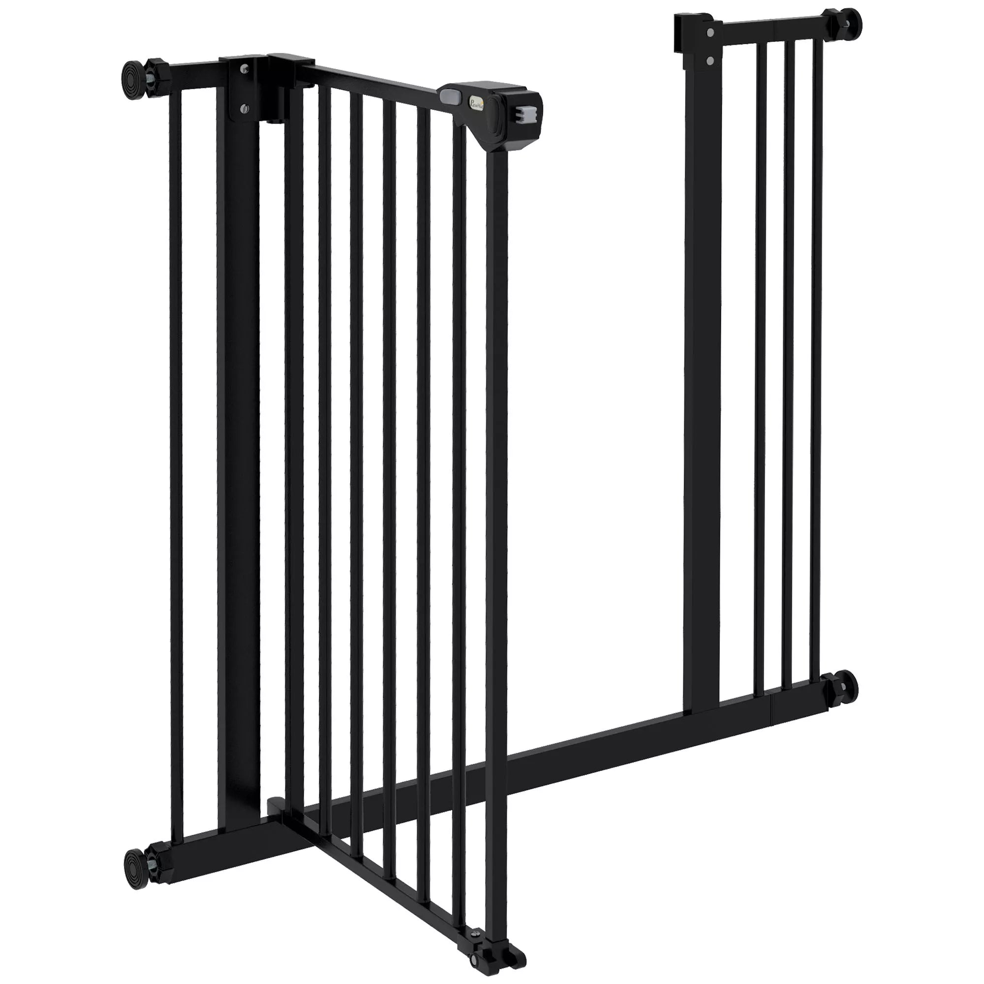 Durų apsauginės grotelės šunims, užtvaros, apsauginės grotelės naminiams gyvūnams, metalas, plastikas, 74–87 cm, juodos spalvos