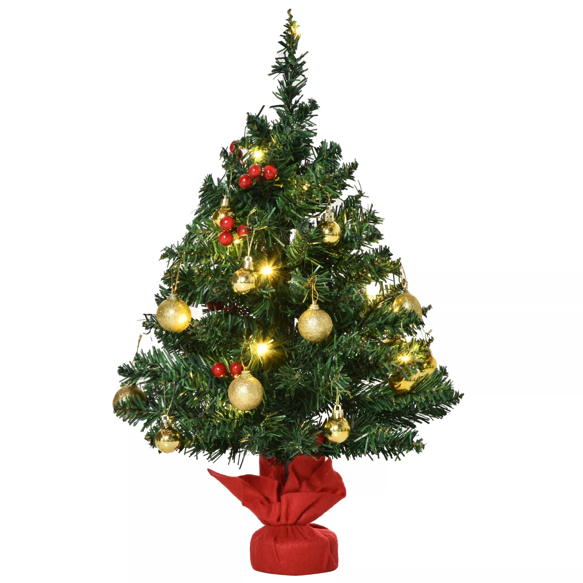Mini Kalėdų eglutė Kalėdinė dekoracija, įsk. Kalėdinius papuošalus ir LED lemputes 60 cm, Daugiaspalvis