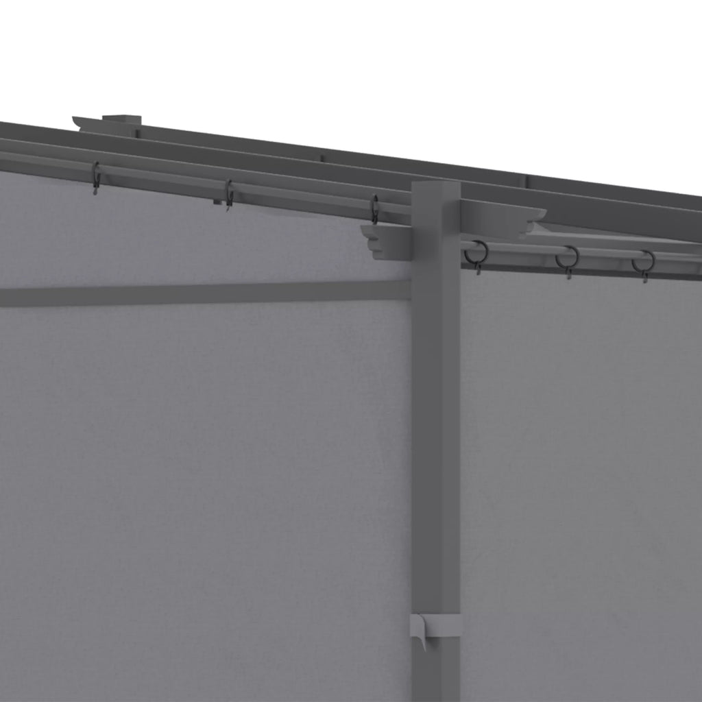 Pergola, įskaitant tvirtinimo medžiagas, ištraukiamas stogas, 2,97 m x 2,95 m x 2,3 m, tamsiai pilka