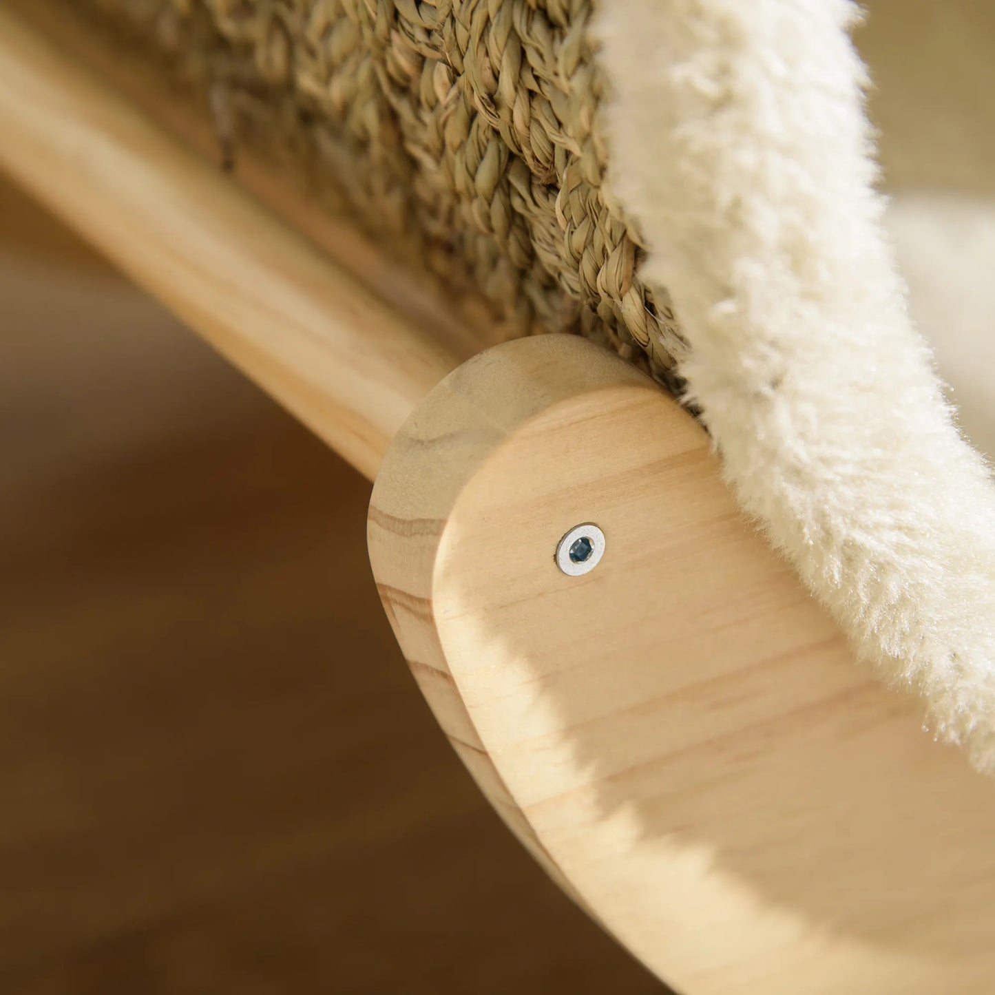 PawHut Katino urvelis su draskomuoju paviršiumi, komplekte pagalvėlė, draskyklė, 41 cm x 38 cm x 43 cm, natūralus + smėlio spalvos