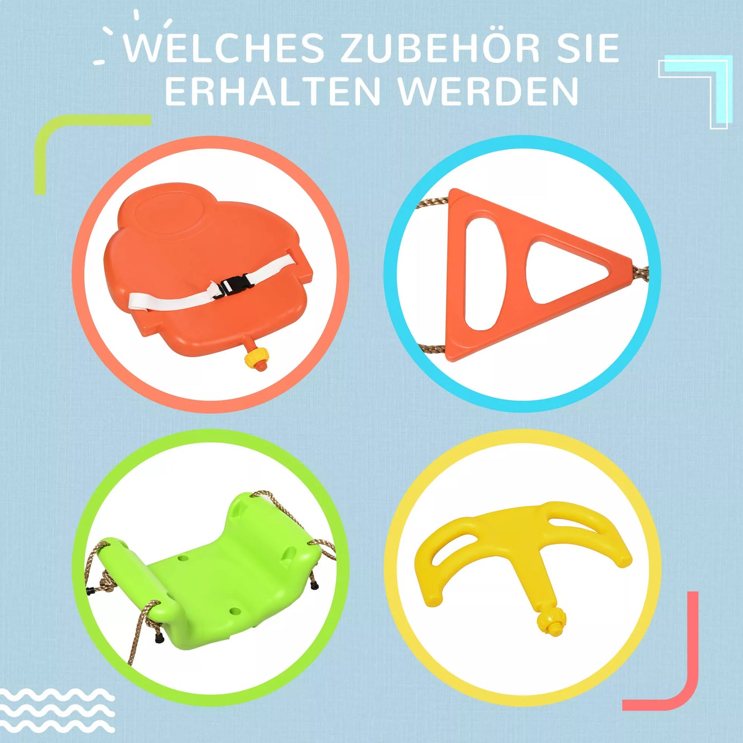 3in1 kūdikio sūpynės, saugos diržas, reguliuojamo ilgio virvės, tinkamos naudoti viduje ir lauke, žalios, 48 x 34 x 180 cm