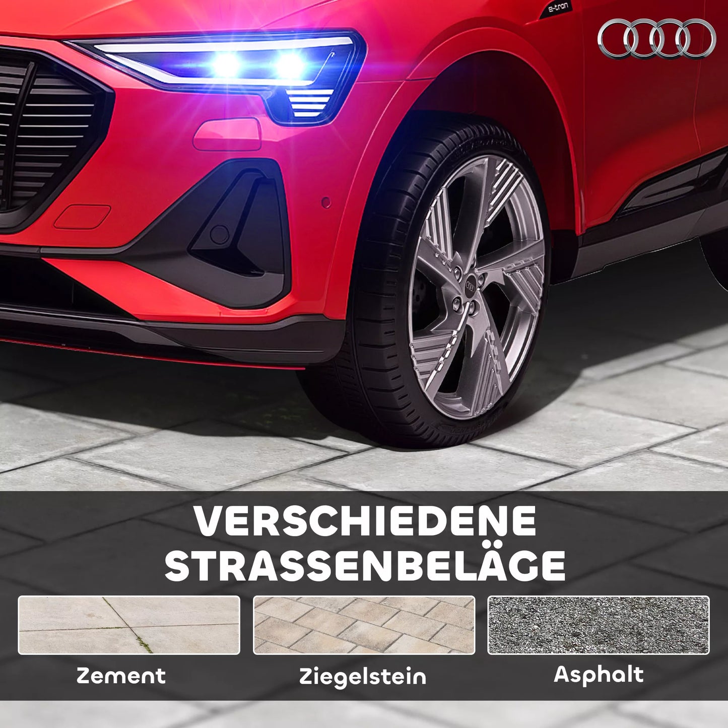 Vaikiškas elektrinis automobilis, iki 5 km/h, su saugos diržu, nuotolinio valdymo pulteliu, priekiniais žibintais, muzikos funkcija, raudonas