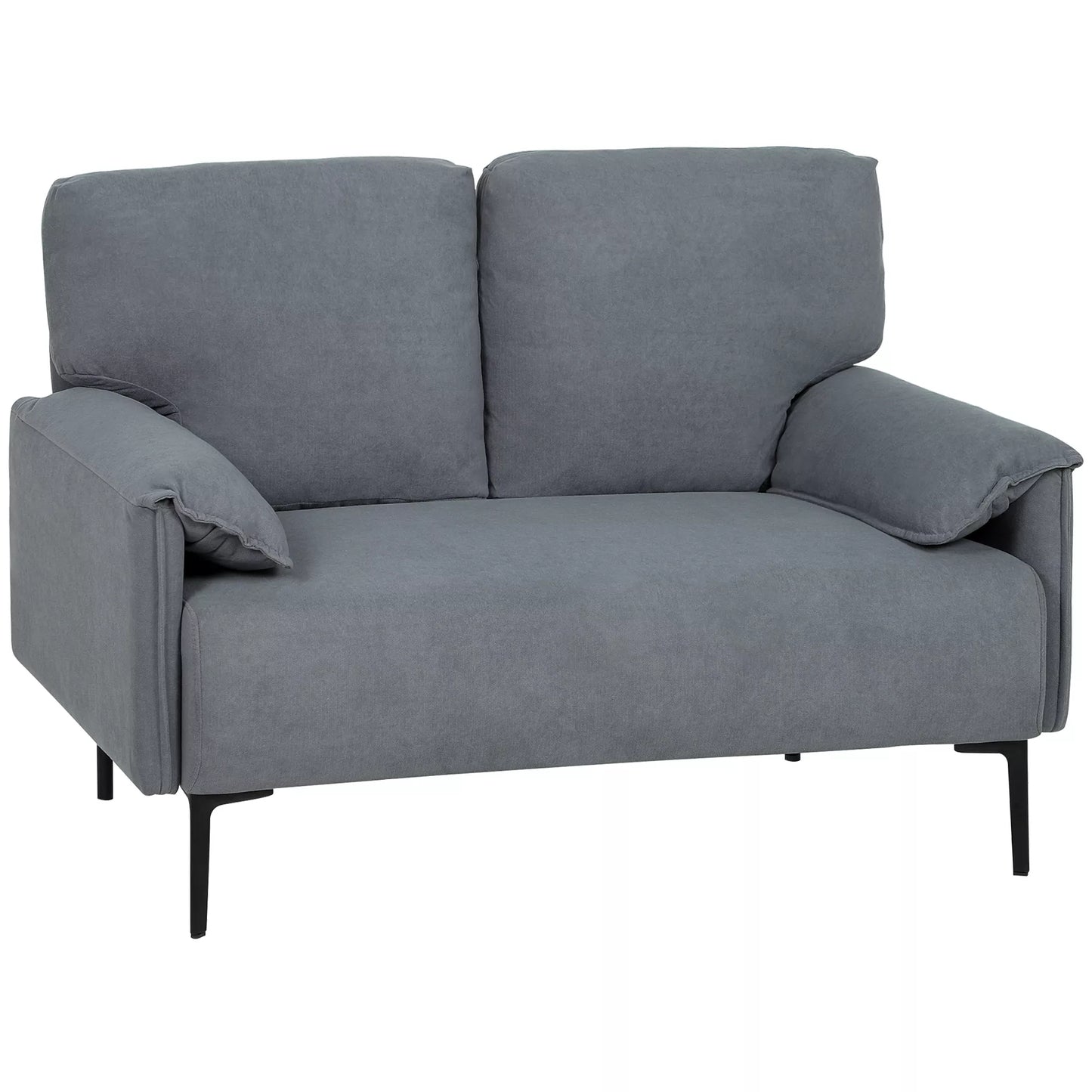 2 vietų sofa, storomis pagalvėlėmis, aksominiu apmušalu, minkštas baldas, juoda