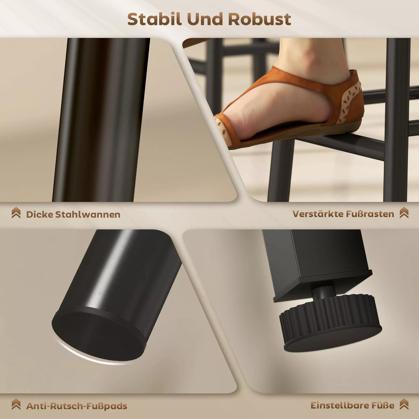 3 dalių baro stalo komplektas su laikymo vieta, vyno lentynomis, stiklo laikikliais, taburetėmis su atrama kojoms, mažoms erdvėms, pilkas