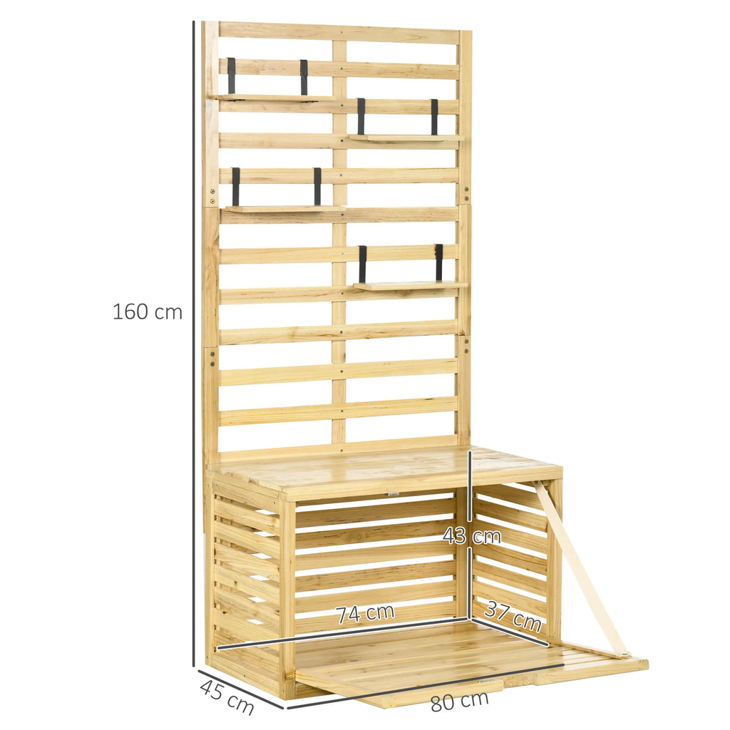 Daiktadėžė su grotelėmis ir lentynomis, iki 120 kg, natūralios spalvos