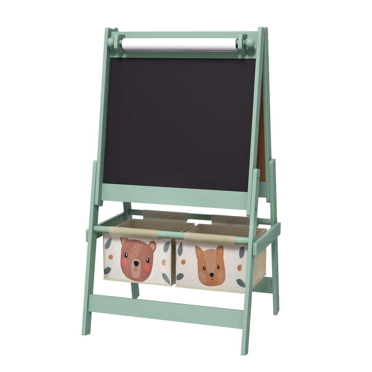 Dailės lenta vaikams 3-in-1 su krepšiais, 3-8 metų, žalia