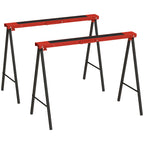 Darbastalių atramų komplektas, 2 vnt., iki 250 kg, metalinis, raudonas