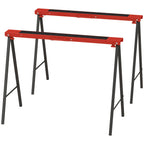 Darbastalių atramų komplektas, 2 vnt., iki 250 kg, metalinis, raudonas