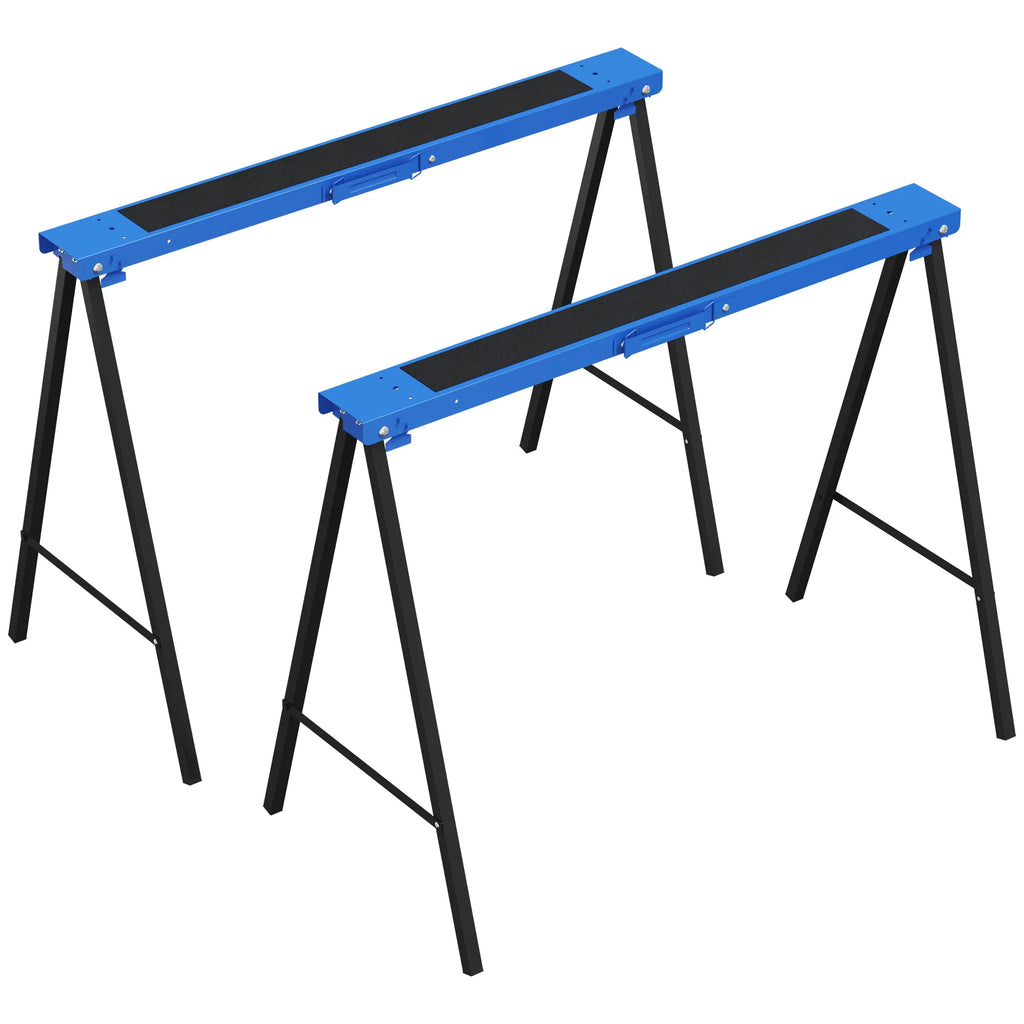 Darbo atramų komplektas, 2 vnt., iki 250 kg, metalinės, mėlynos