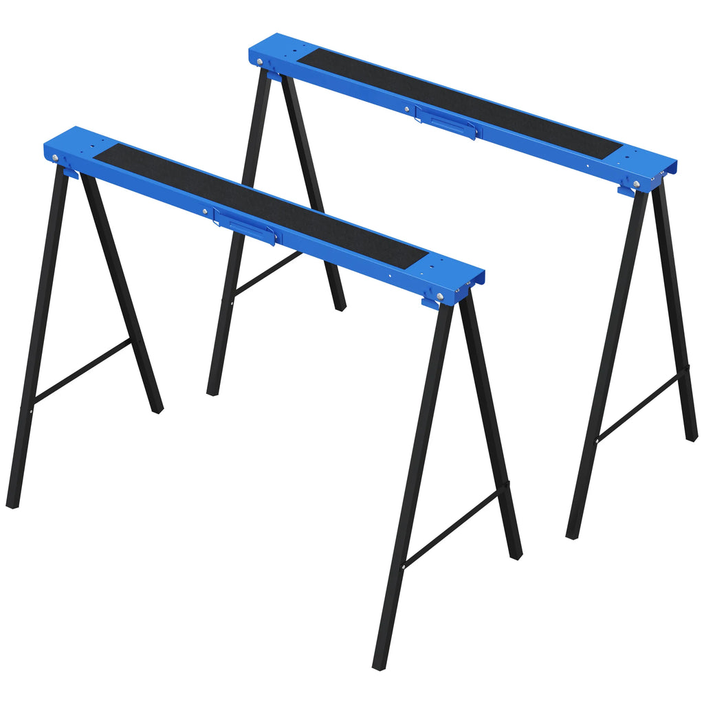 Darbo atramų komplektas, 2 vnt., iki 250 kg, metalinės, mėlynos