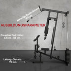 Daugiafunkcė jėgos stotelė su svoriais 45 kg, juoda