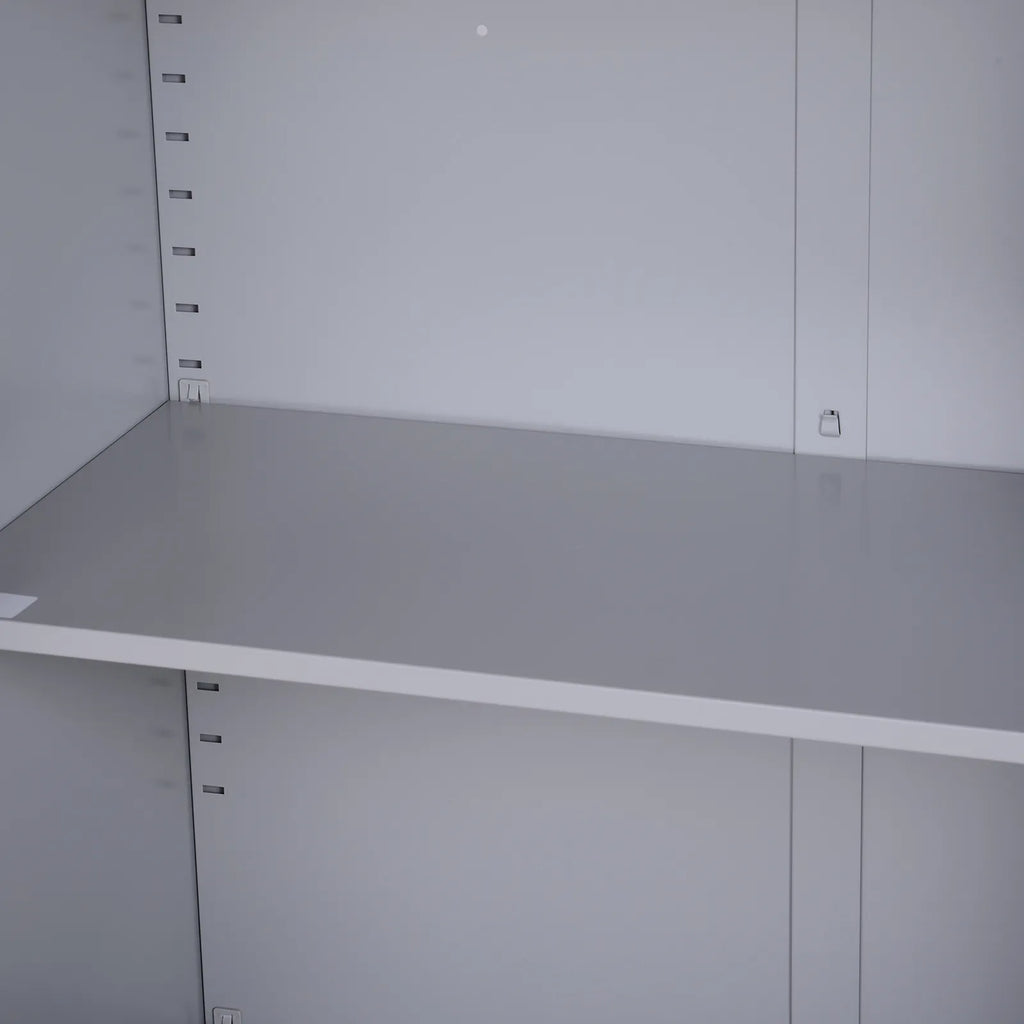 Daugiafunkcė metalinė spintelė su reguliuojama lentyna ir užraktu, pilka