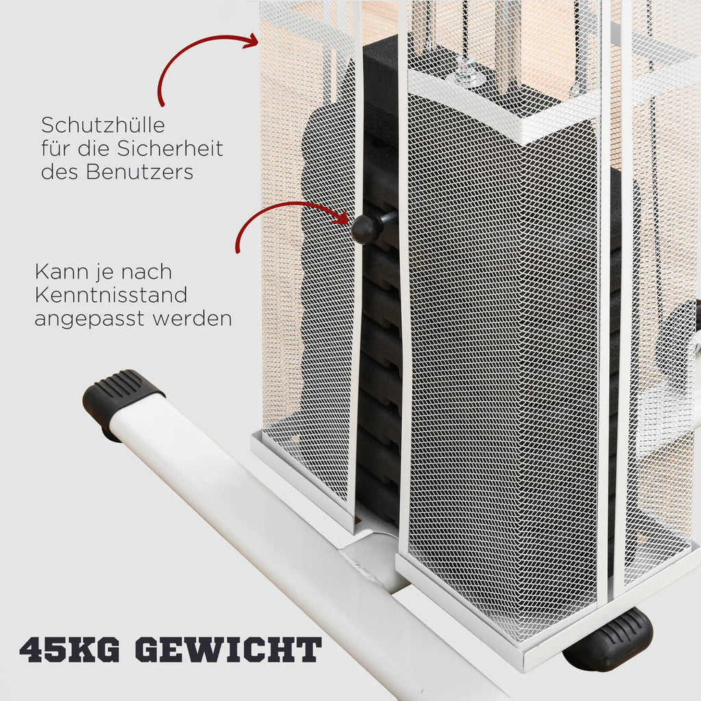 Daugiafunkcė treniruoklių stotelė su svoriais, iki 120 kg, balta