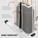 Daugiafunkcė treniruoklių stotelė su svoriais, iki 120 kg, balta