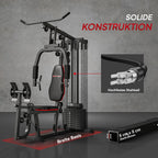 Daugiafunkcė treniruoklių stotis su 45 kg svoriais, juoda