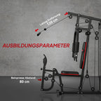 Daugiafunkcė treniruoklių stotis su 45 kg svoriais, juoda