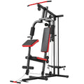 Daugiafunkcė treniruoklių stotis su svorių sistema iki 120 kg, juoda/raudona