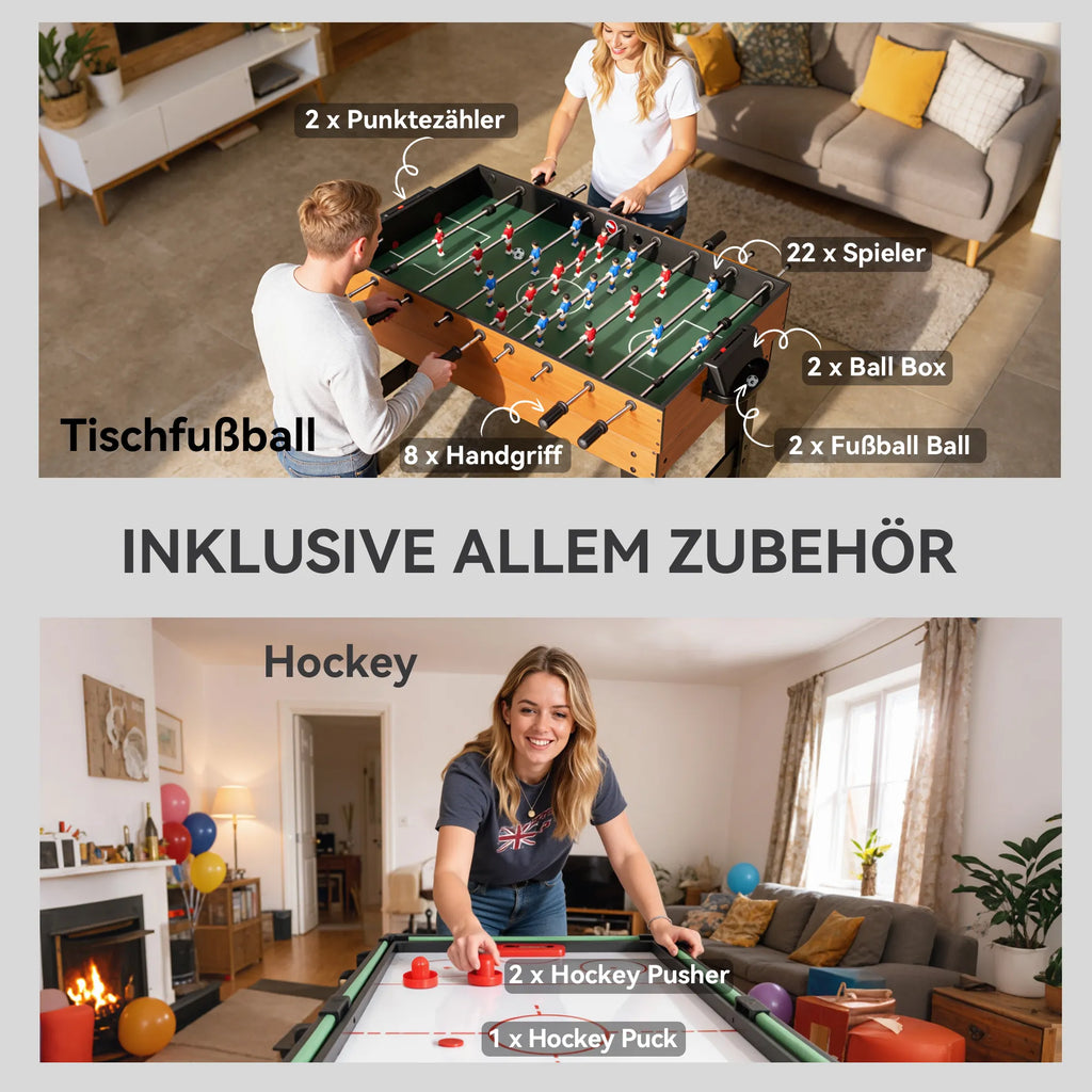 Daugiafunkcinis žaidimų stalas 5-in-1, riešutmedžio spalvos