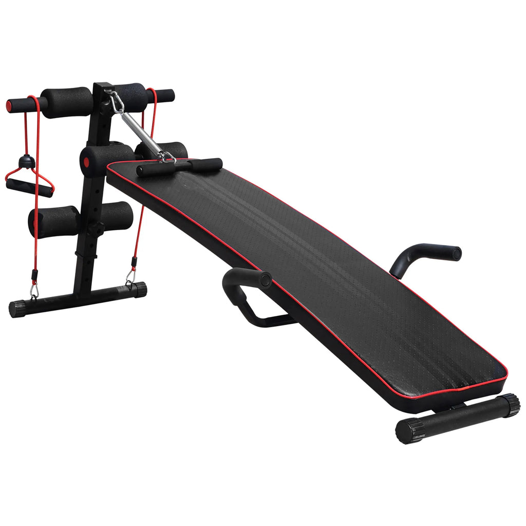 Daugiafunkcis treniruočių suoliukas, reguliuojamas, iki 120 kg, juodas/raudonas