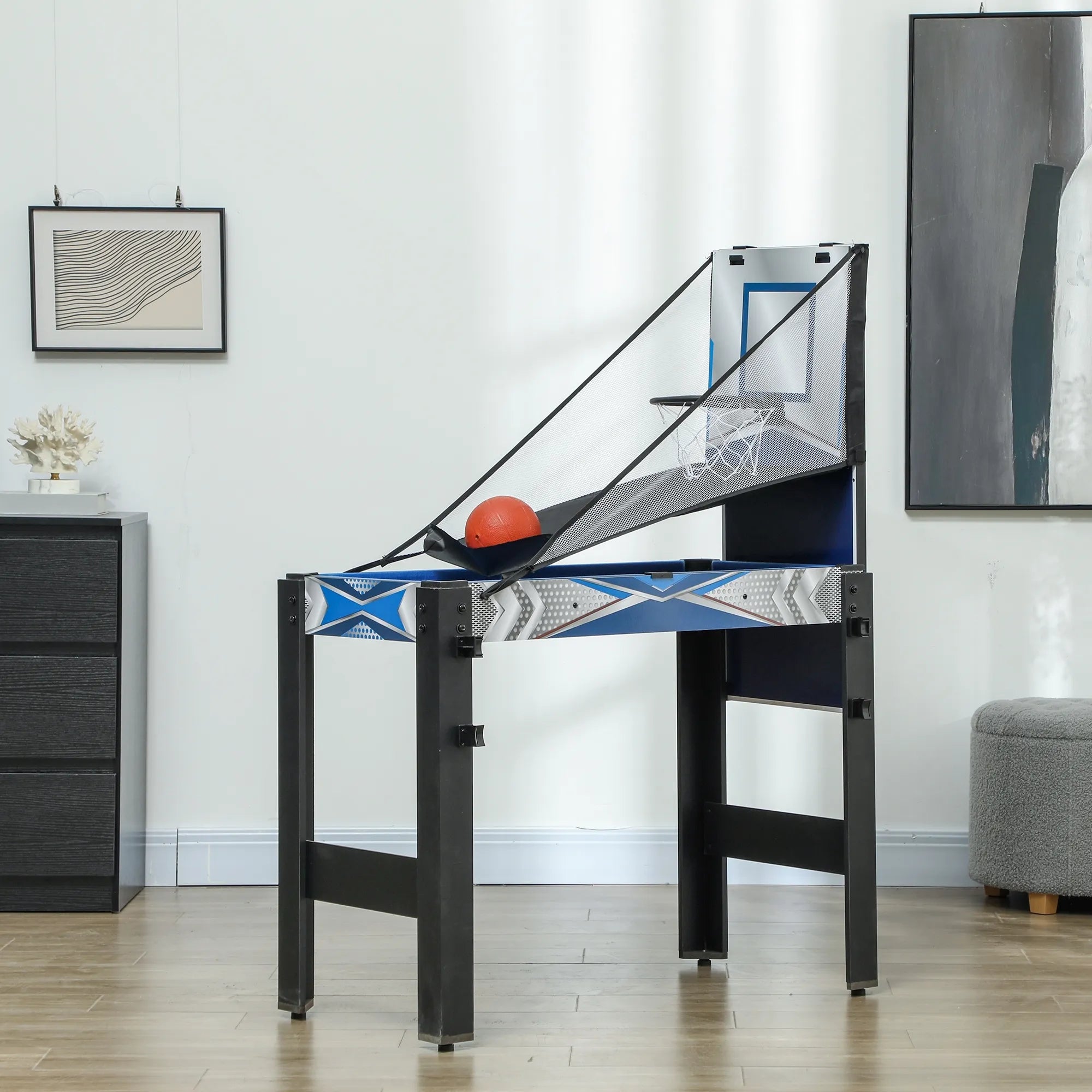 Daugiafunkcis žaidimų stalas 5-in-1 su priedais, 91x45,5x76 cm, mėlynas
