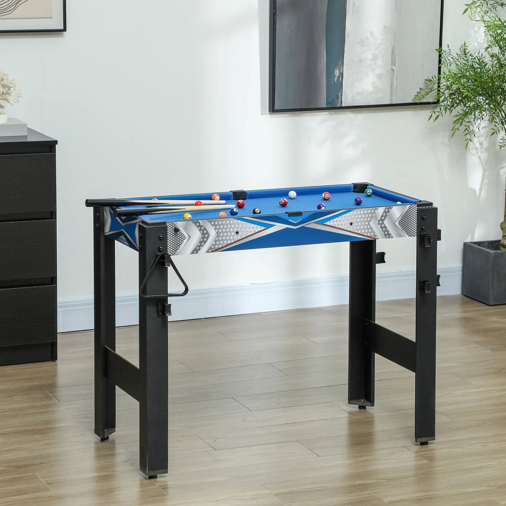 Daugiafunkcis žaidimų stalas 5-in-1 su priedais, 91x45,5x76 cm, mėlynas