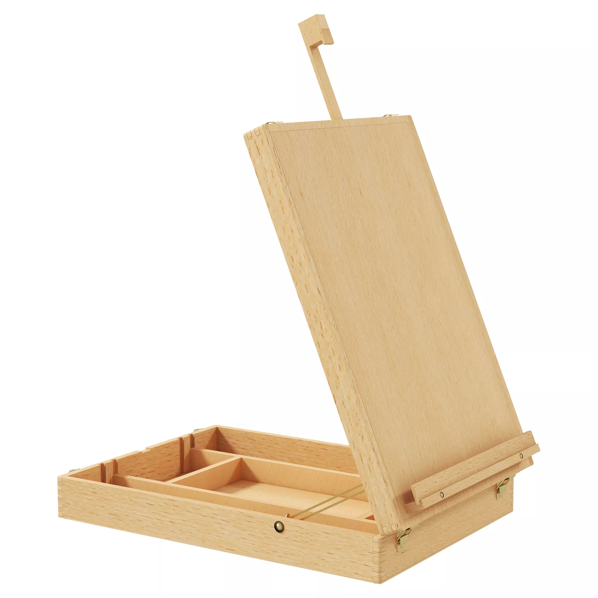 Stalo molbertas Stalo molbertas-dėžė, bukmedžio, sulankstomas, 27 cm x 41,5 cm x 74,5 cm, natūralus