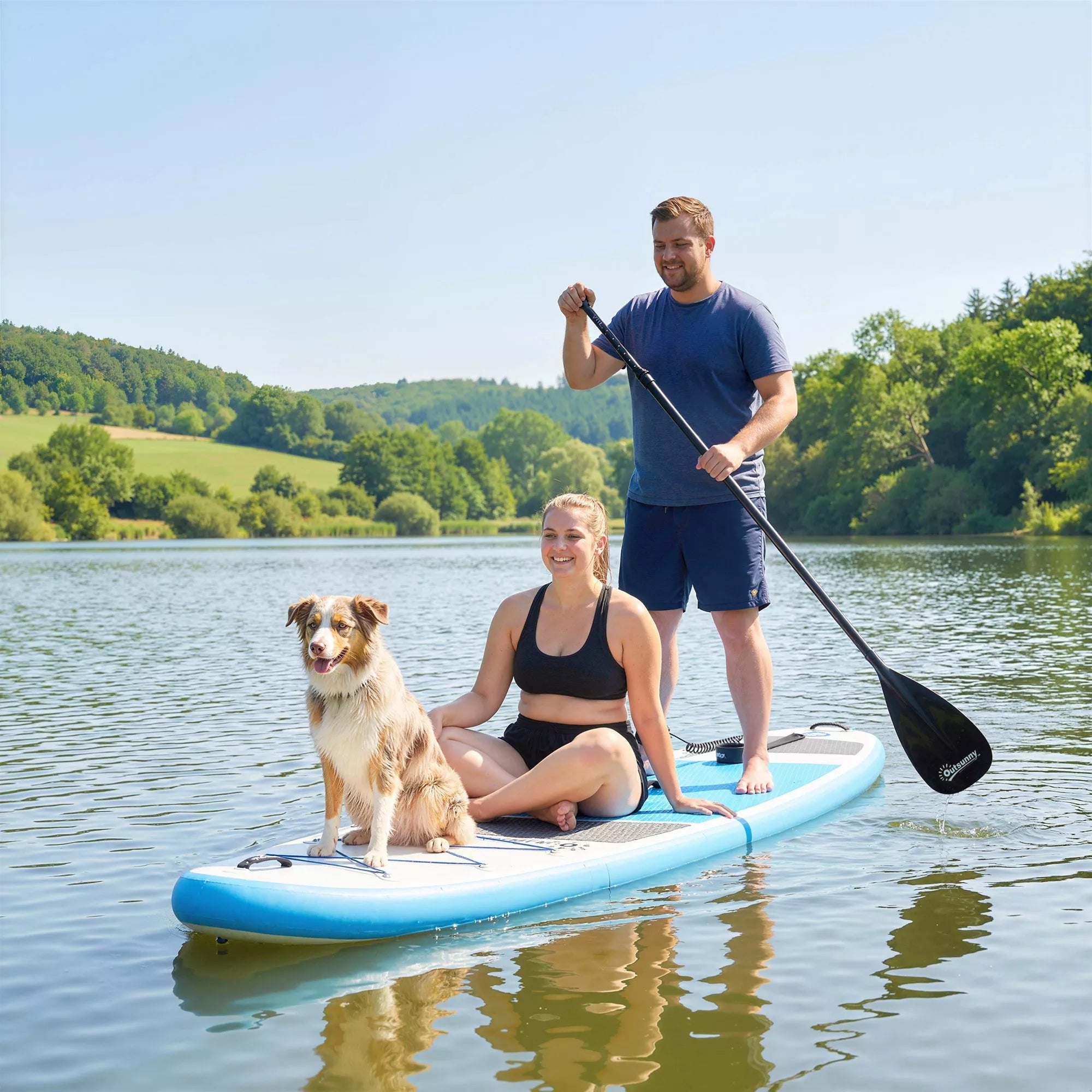 Stand Up Paddling Board Set Pripučiamas 320 cm SUP lentas su reguliuojamu irklas Neslystantis EVA denis Kojų dirželis Pompa
