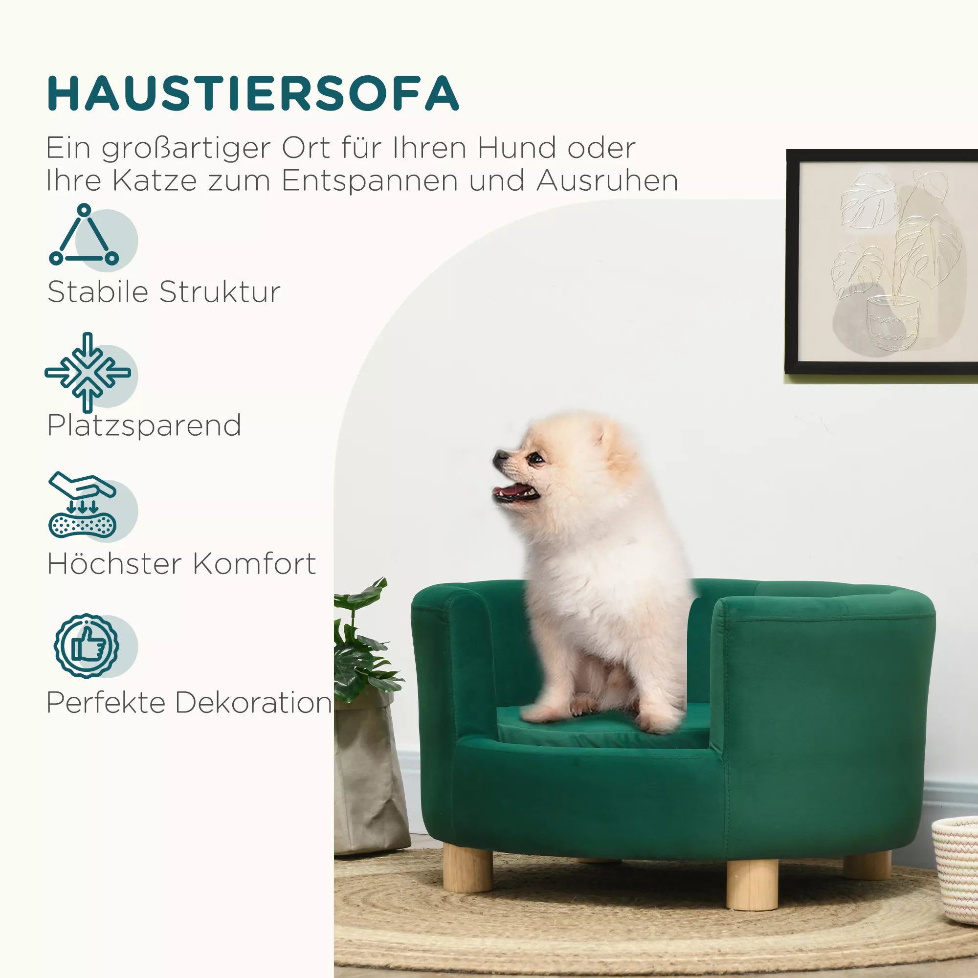 Šunų sofa, skalbiamas užvalkalas, iki 4,5 kg, žalia