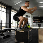 Dėžė treniruotėms šuoliukams, reguliuojamo aukščio, iki 120 kg, juoda