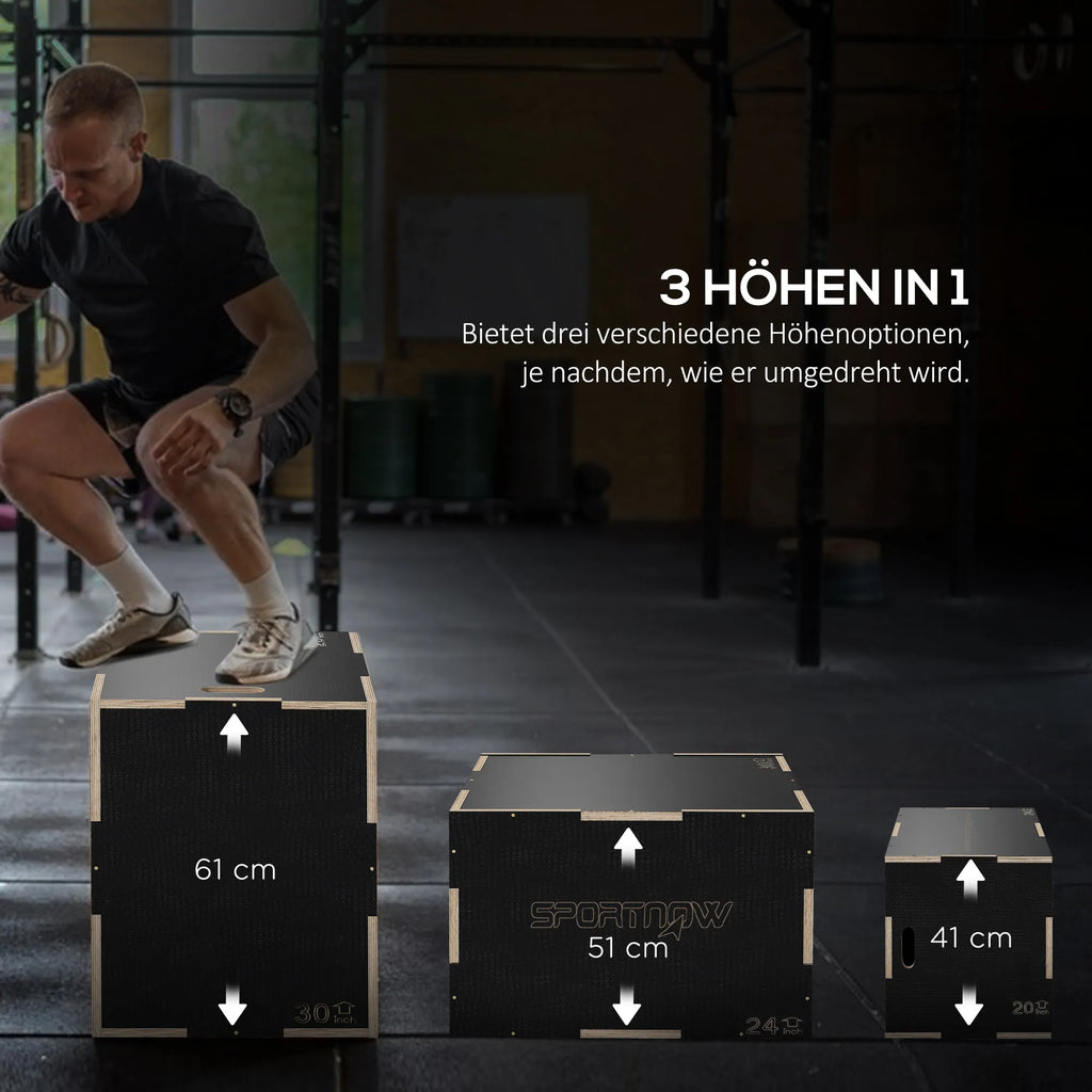 Dėžė treniruotėms šuoliukams, reguliuojamo aukščio, iki 120 kg, juoda