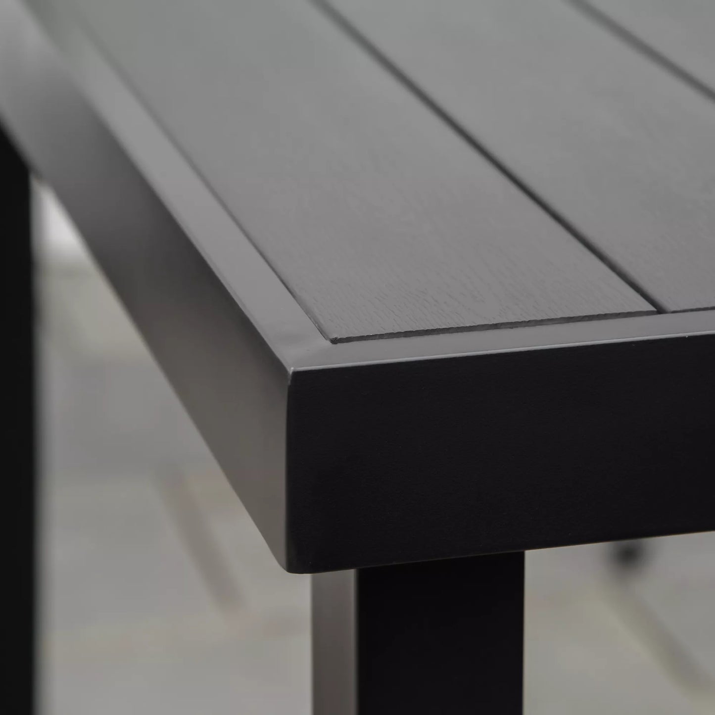 Sodo stalas 6 asmenims Valgomojo stalas Aliuminio stalas Sodo baldai Poilsio baldai Lengvai prižiūrimi Plastikiniai Juodi 140 x 90 x 74 cm