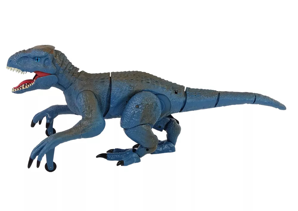 Dinozauras nuotoliniu būdu valdomas Velociraptor, 46 cm, su garsu ir šviesa, mėlynas