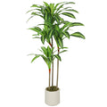 Dirbtinė dracena 120 cm su lanksčiais kamienais ir vazonu, žalia