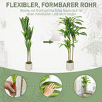 Dirbtinė dracena 120 cm su lanksčiais kamienais ir vazonu, žalia