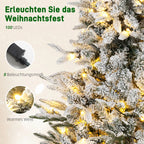 Dirbtinė eglutė, 120 cm, 242 šakelės, 100 LED, apsnigta