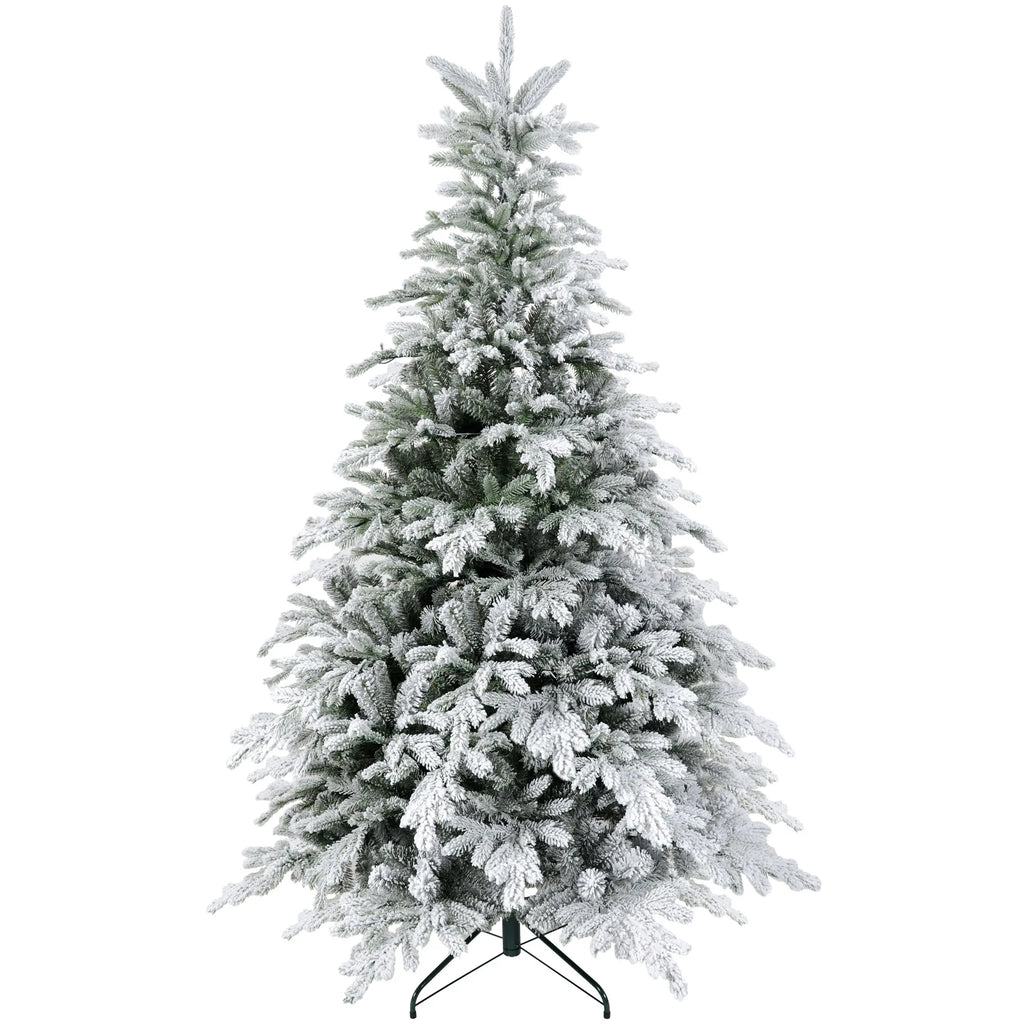 Dirbtinė eglutė, 180 cm, apsnigta, 1321 šakelė, metalinis stovas