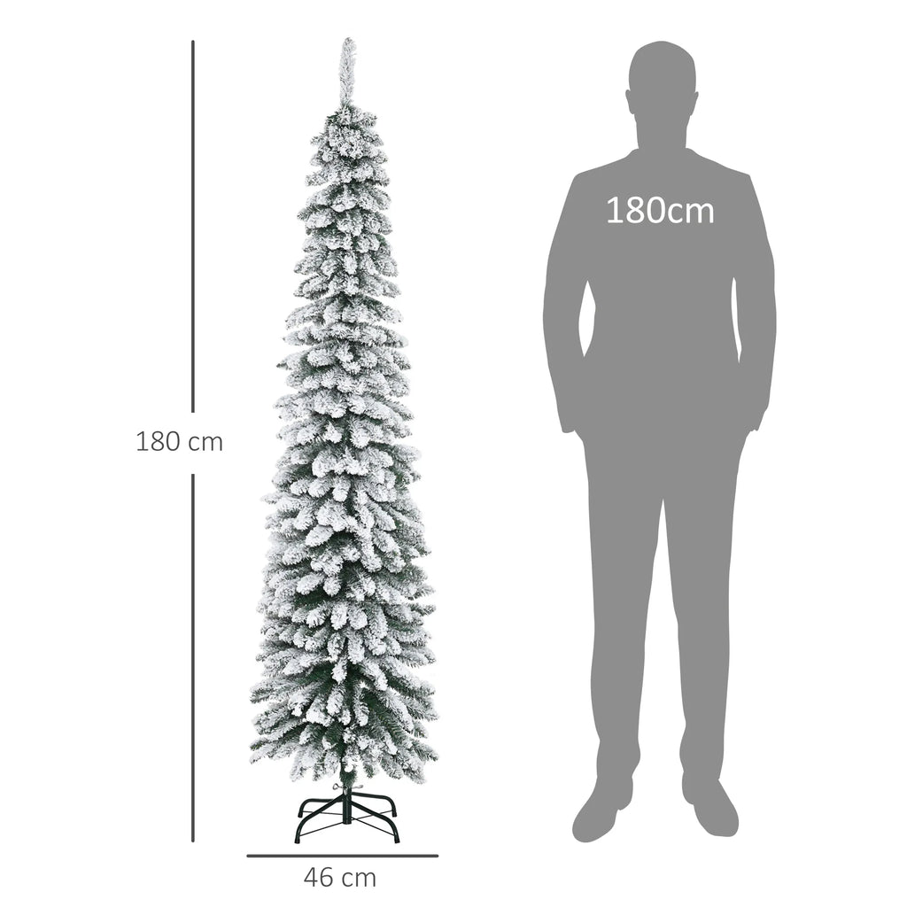 Dirbtinė eglutė, snieguota, 180 cm, žalia/balta