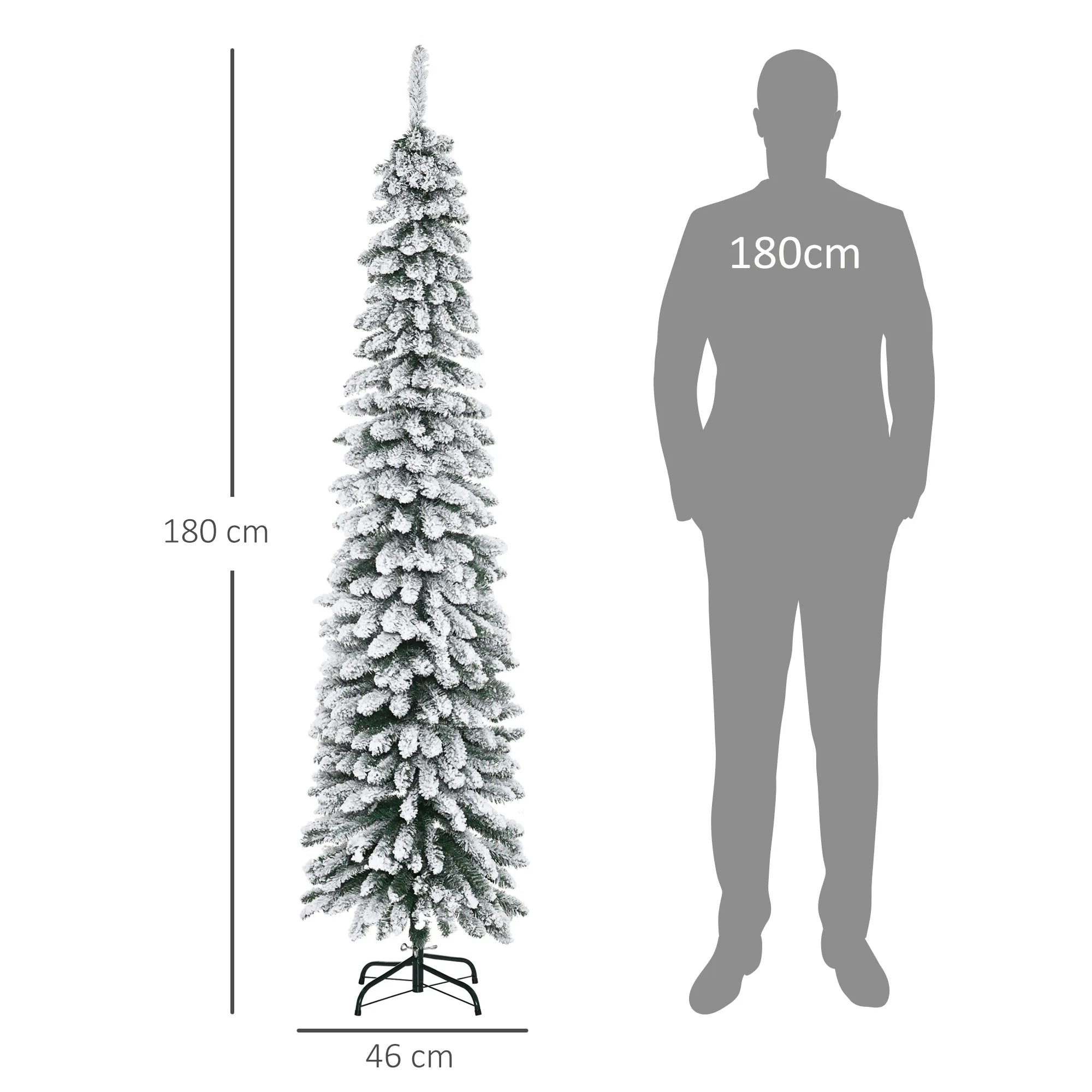 Dirbtinė eglutė, snieguota, 180 cm, žalia/balta