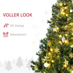 Dirbtinė kalėdinė eglutė, 120 cm, su LED ir žvaigžde, žalia