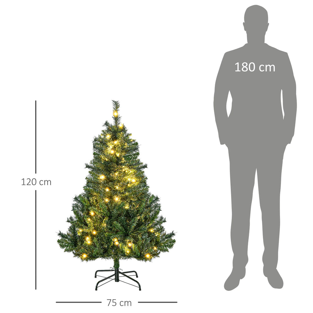 Dirbtinė kalėdinė eglutė, 120 cm, su LED ir žvaigžde, žalia