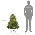 Dirbtinė kalėdinė eglutė, 120 cm, su LED ir žvaigžde, žalia