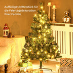 Dirbtinė kalėdinė eglutė, 120 cm, su LED ir žvaigžde, žalia