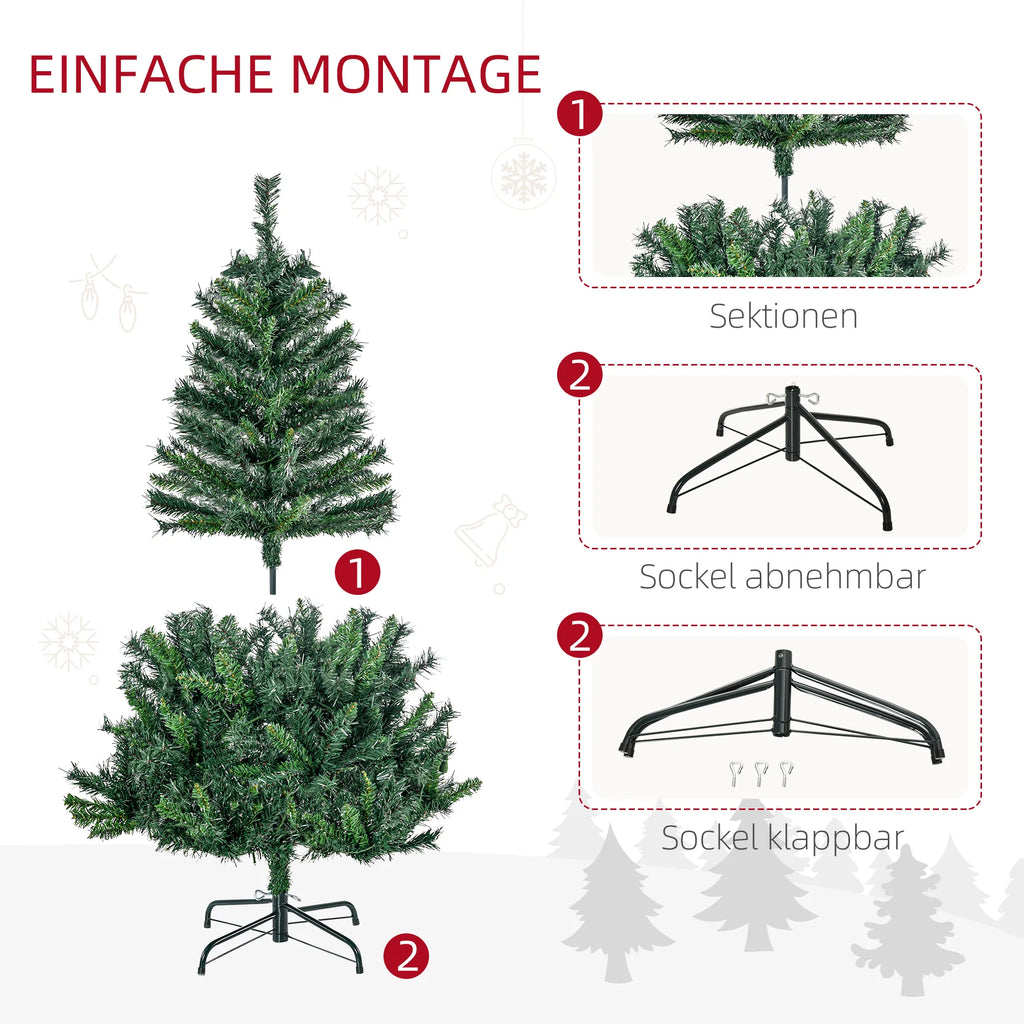 Dirbtinė kalėdinė eglutė, 120 cm, su LED ir žvaigžde, žalia