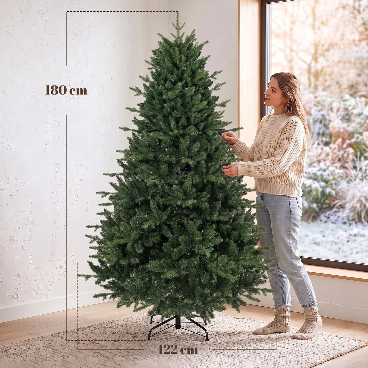 Dirbtinė kalėdinė eglutė, 180 cm, su 1237 šakelių viršūnėlėmis, žalia