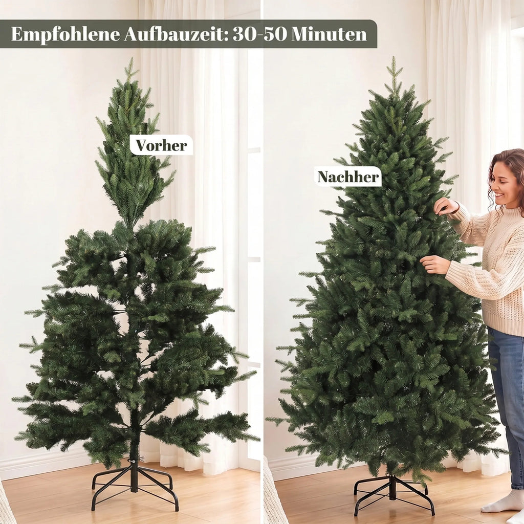Dirbtinė kalėdinė eglutė, 180 cm, su 1237 šakelių viršūnėlėmis, žalia