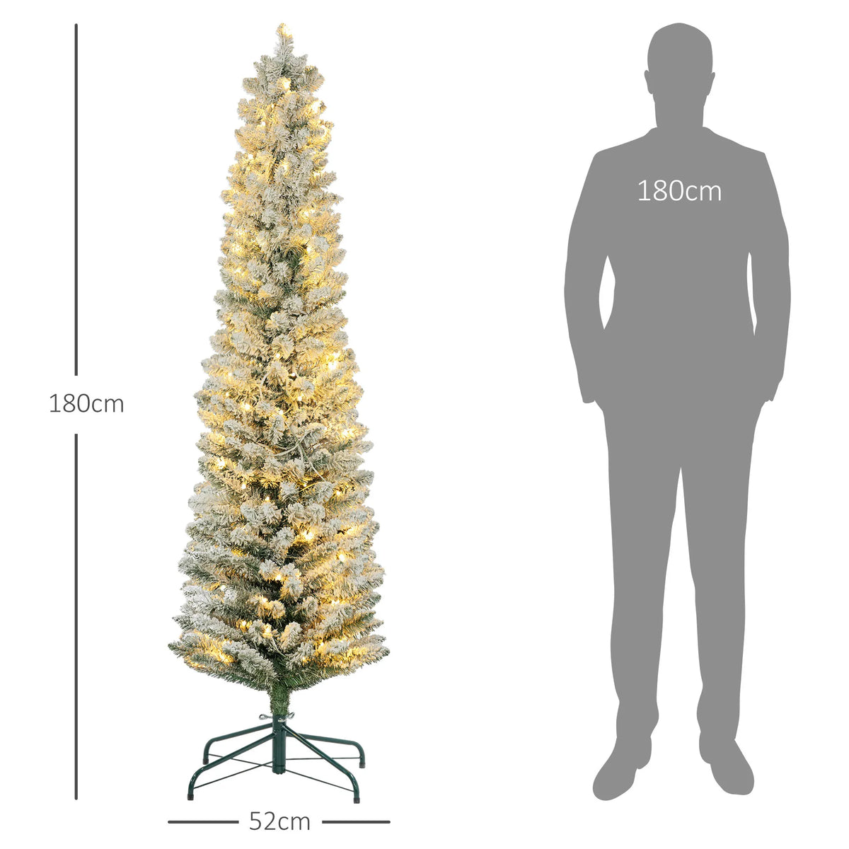 Dirbtinė kalėdinė eglutė, 180 cm, su LED girlianda, žalia