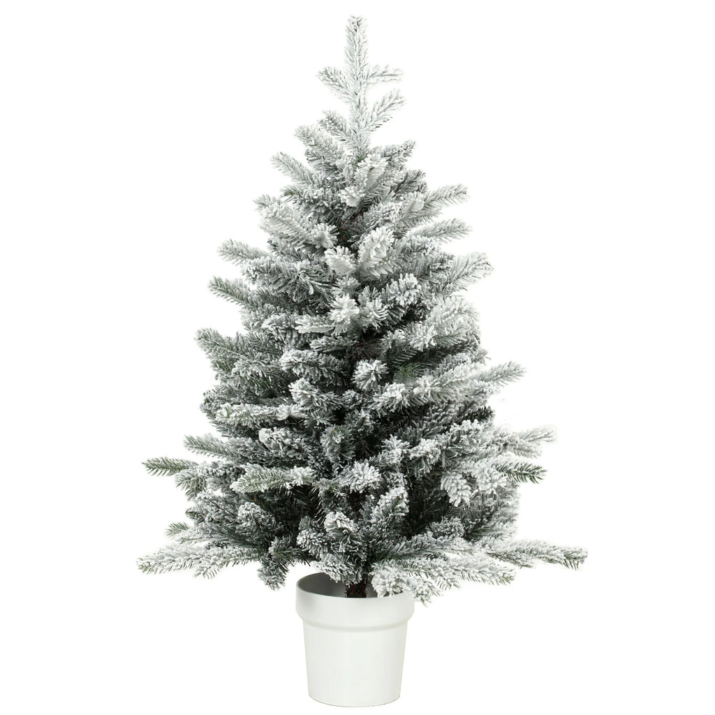 Dirbtinė kalėdinė eglutė, 90 cm, 296 šakelių viršūnėlių, sniego efektas, balta