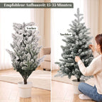 Dirbtinė kalėdinė eglutė, 90 cm, 296 šakelių viršūnėlių, sniego efektas, balta